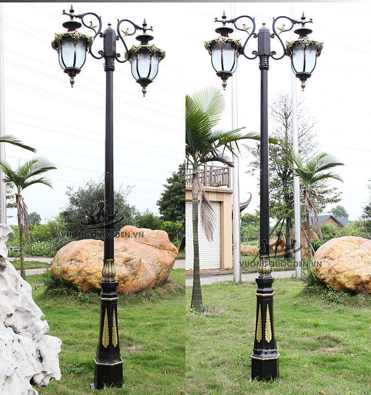 Đèn trụ sân vườn hai bóng cổ điển ROL462-15
