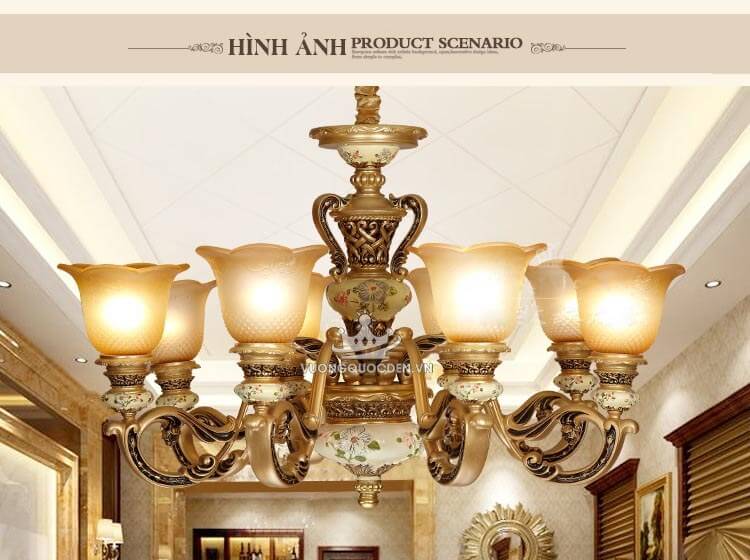 Báo giá đèn chùm 8 bóng HOT nhất tại Vương Quốc Đèn