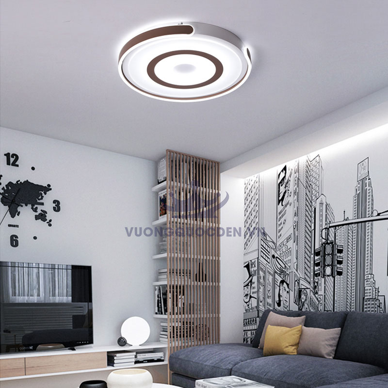 Đèn ốp trần LED hình tròn cao cấp PJ186 phòng khách ánh sáng trắng